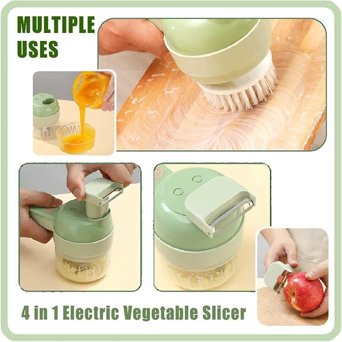 4 in1 Mini Handheld Electric Vegetable Cutter Set Wireless Food Chopper  Grinder